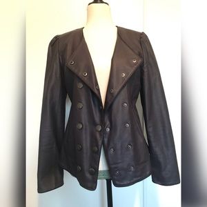 Deep purple faux leather fitted jacket